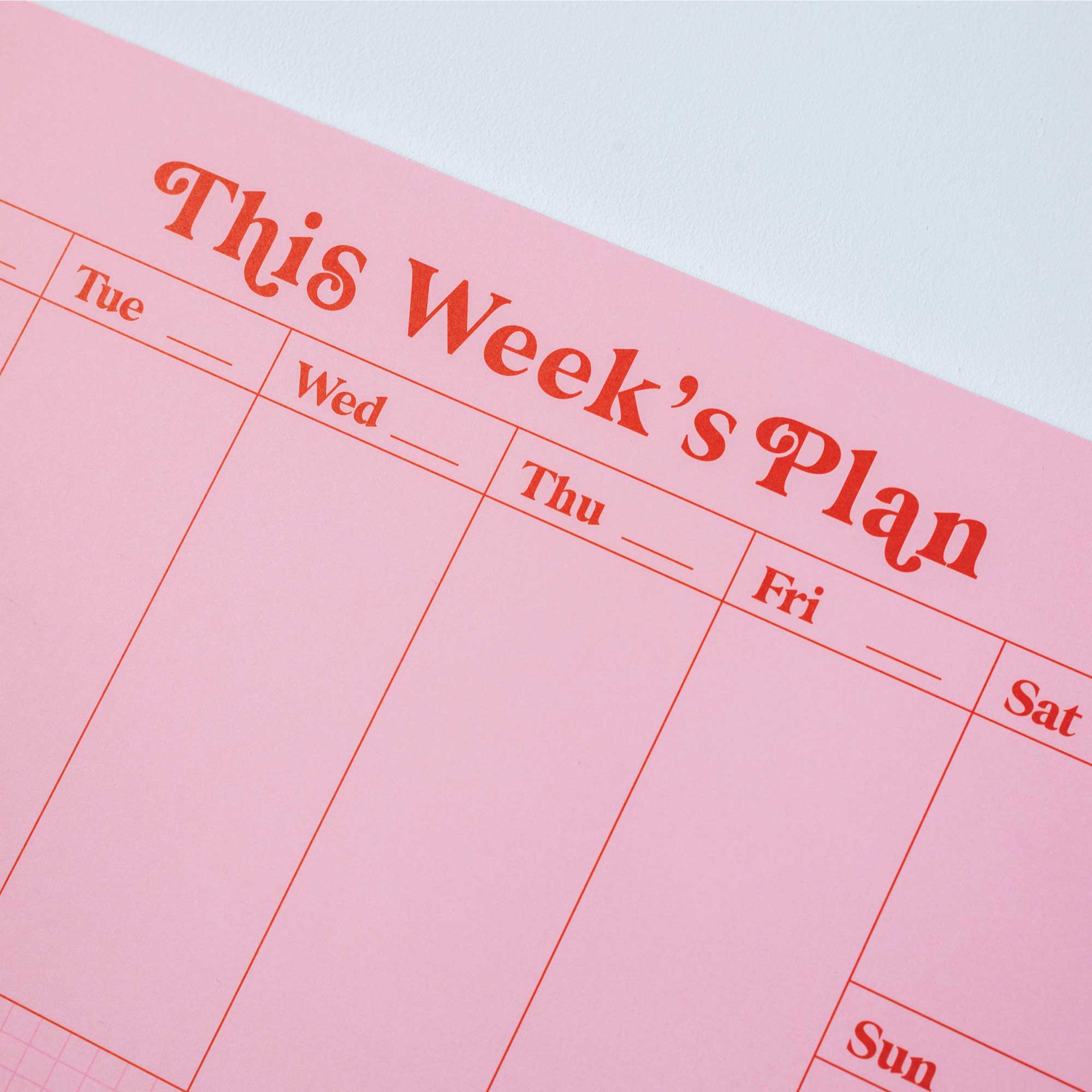 A4 Weekly Planner Pad | Pink & Red - Image 6