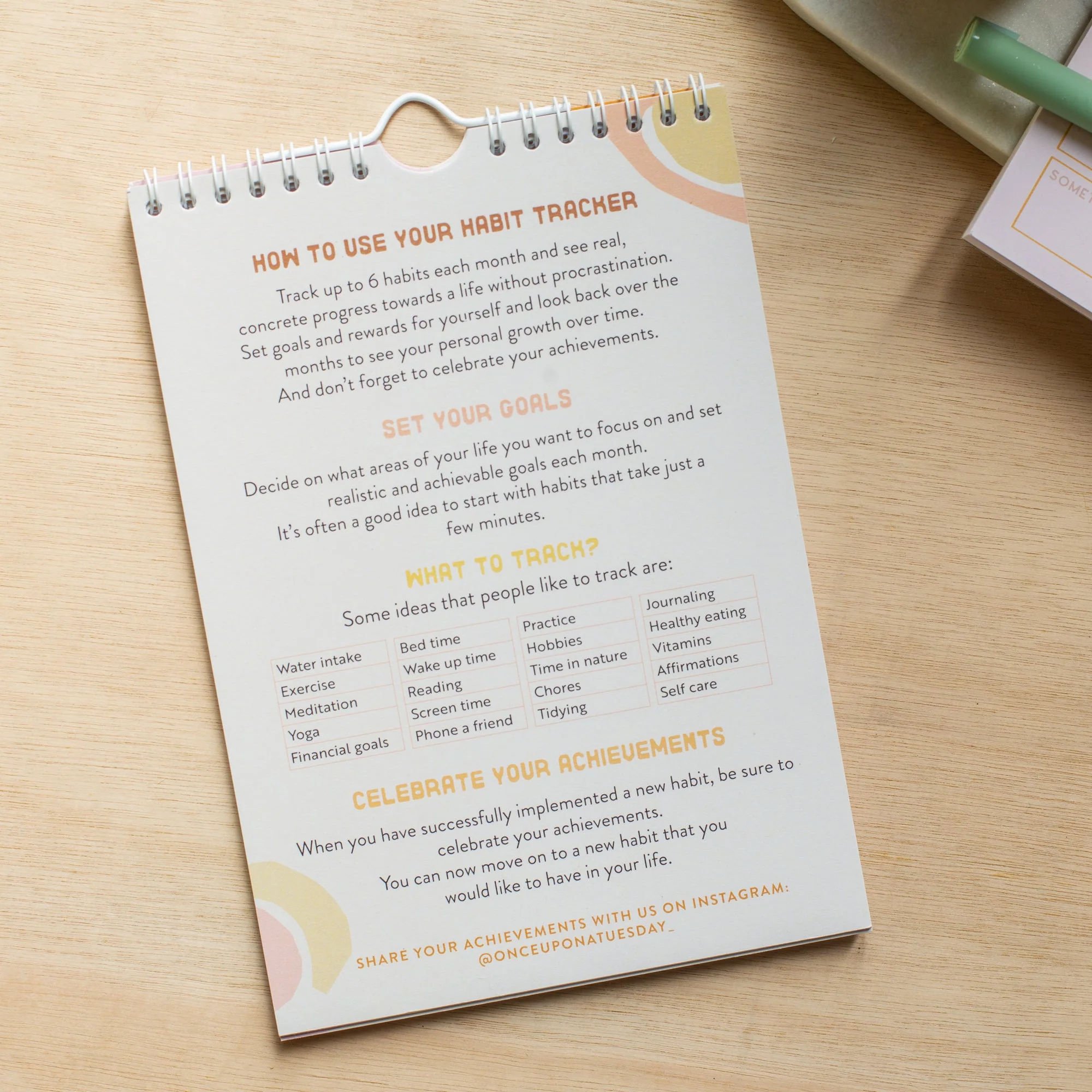 Daily Habit Tracker | 12 Month Goal Planner | Pastel Organic - Image 7