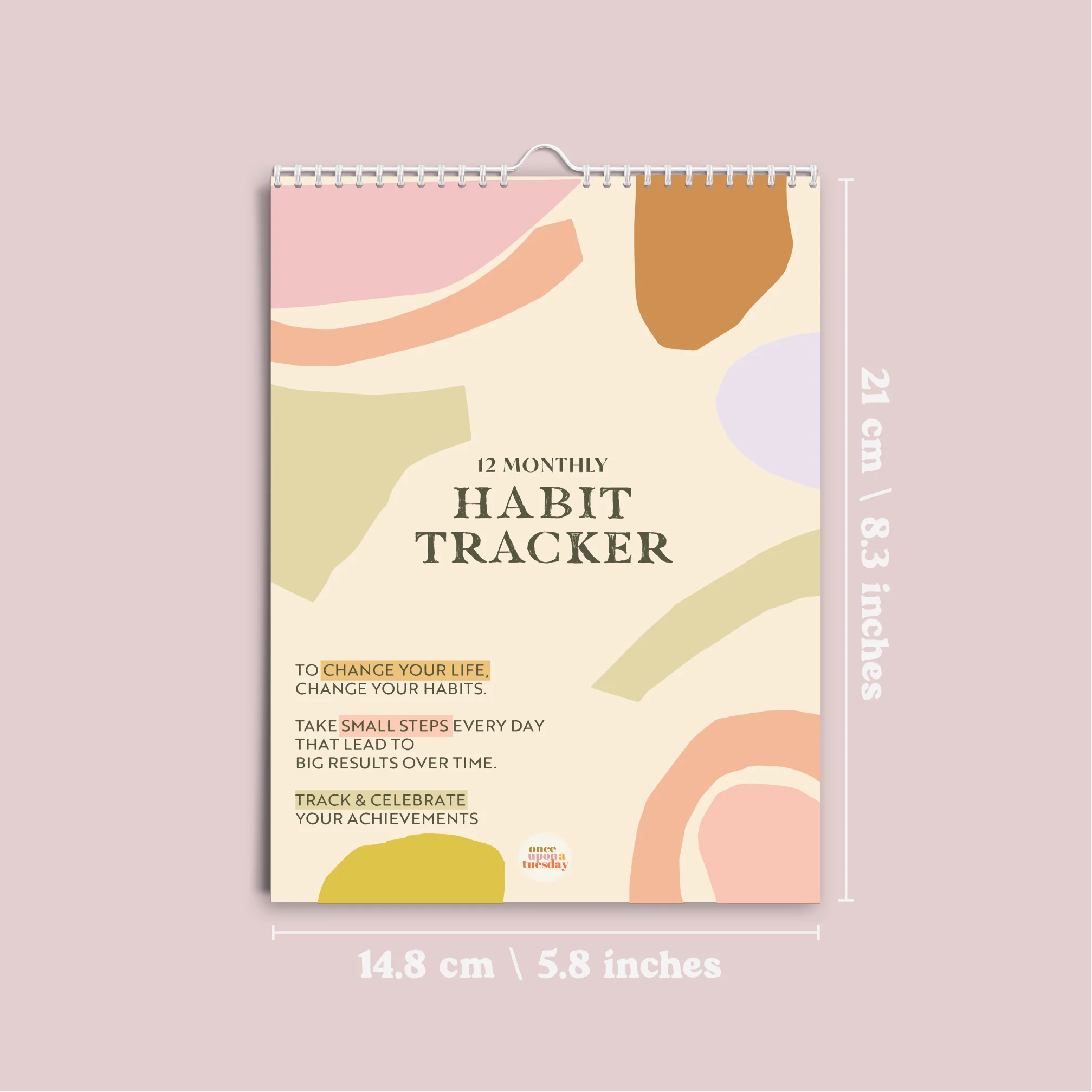 Daily Habit Tracker | 12 Month Goal Planner | Pastel Organic - Image 9