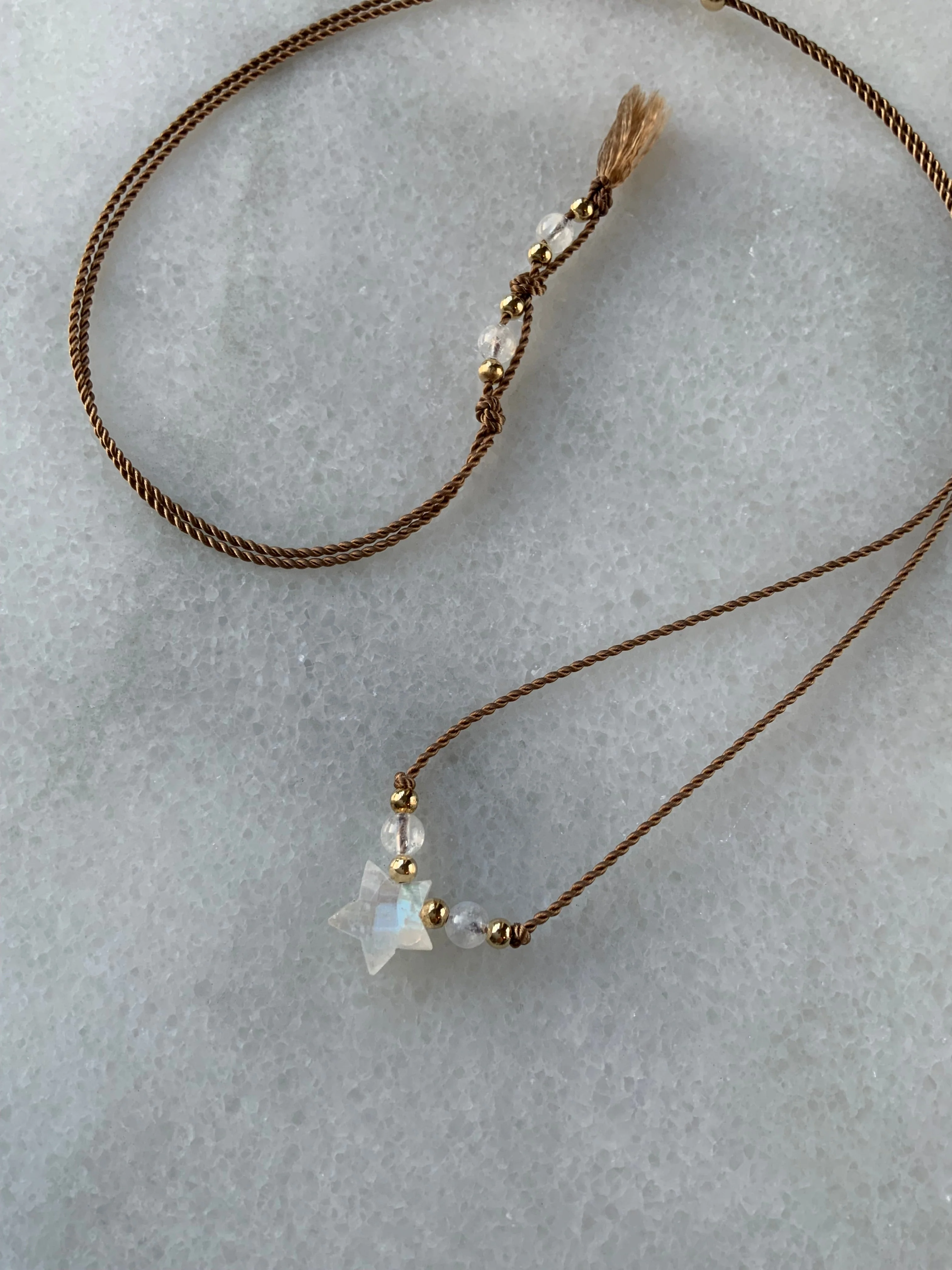 Luminous Adjustable Moonstone STAR Necklace - Image 3